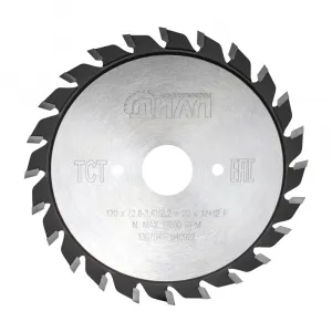 Дисковая пила с твердосплавной напайкой  подрезная двухкорпусная 120x2,8-3,6/2,2x20 z12+12 F  "Инструменты ДИАЛ",
